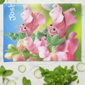 Theedoek Lieveheersbeestje bloementuin. (Gevouwen)