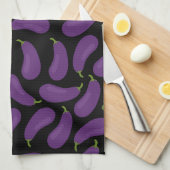 Theedoek met Auberginepatroon (Quarter Fold)