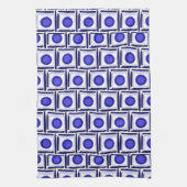 Theedoek met blauwe stippen in vierkant (Verticaal)