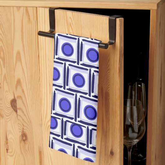Theedoek met blauwe stippen in vierkant (Derde Gevouwen)