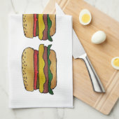 Theedoek met cheeseburger (Quarter Fold)