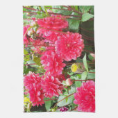 Theedoek met dieproze Dahlias (Verticaal)