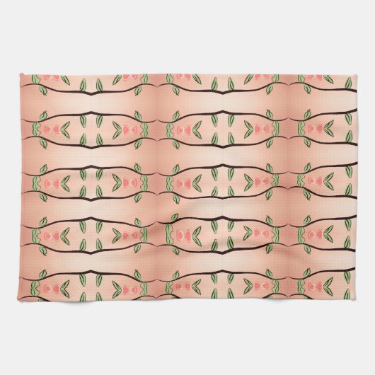 Theedoek met een elegant bloemenontwerp (Horizontaal)