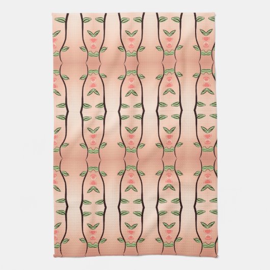 Theedoek met een elegant bloemenontwerp (Verticaal)