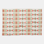 Theedoek met een rood bloemmotief (Horizontaal)