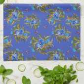 Theedoek met handgeschilderde bloemen in inkt (Gevouwen)