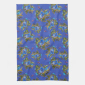 Theedoek met handgeschilderde bloemen in inkt (Verticaal)