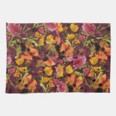 Theedoek met handgeschilderde bloemen in inkt (Horizontaal)