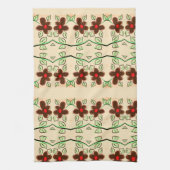 Theedoek met rood en chocoladebruin (Verticaal)