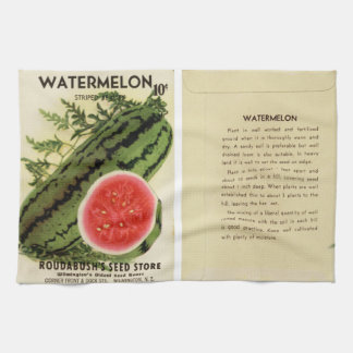 Theedoek met vintage zaadpakket watermeloen