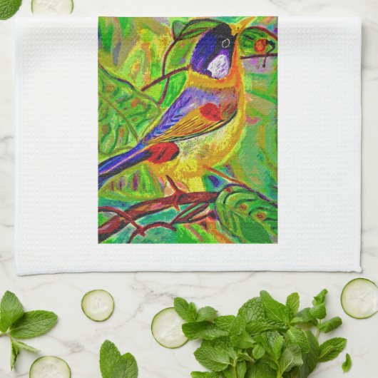 Theedoek met vogels van Leslie (Gevouwen)