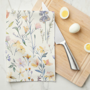 Theedoek met wilde bloemen voor in de keuken