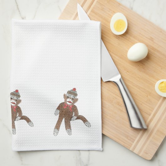 Theedoek Sock Monkey MoJo Kitchen (Quarter Fold)
