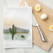 Theedoek | Woestijnzonsondergang | Aquarel (Quarter Fold)
