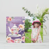 Theefuifje Verjaardagsfeestje Foto Kaart (Staand voorkant)
