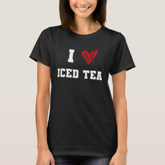 Theegrafiek Ik hou van ijsthee met een hart ijsthe T-shirt