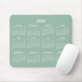 Theegroen en witte kalender muismat (Met muis)