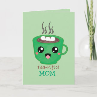 Theegroen mok met citaat Thee-tastisch Kaart