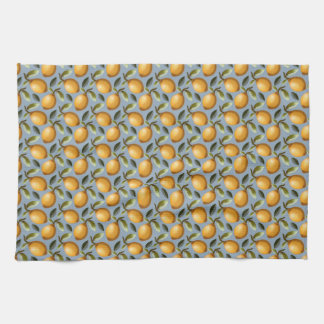 Theehanddoek met citroenpatroon Mediterrane citrus Theedoek