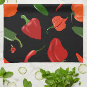 Theehanddoek met pittige pepers theedoek (Gevouwen)