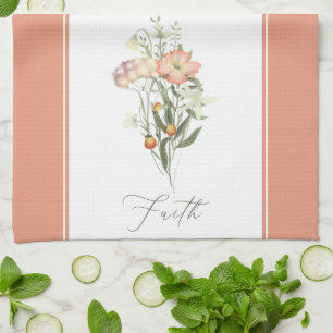 Theehanddoeken met wilde bloemen geloof & liefde theedoek