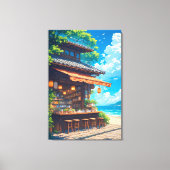 Theehuis met Zeezicht Lantaarn Canvas Afdruk (Voorkant)