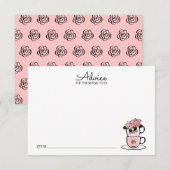 Theekaart & Bloemen Baby Shower Advieskaart Voor M Kaart (Voorkant / Achterkant)