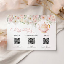 Theekaart Bruiloft Bridal Shower Registratiekaart 