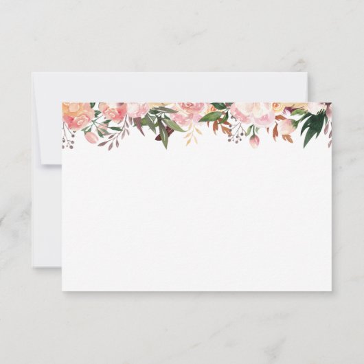 Theekaart met bloemen bedankkaart (Achterkant)