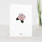 Theekaart met bloemen in theekopje bedankkaart (Achterkant)