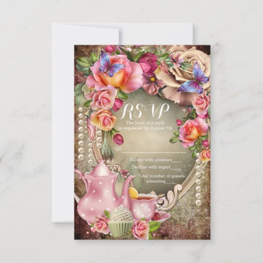 Theekaart RSVP-kaarten RSVP Kaartje (Voorkant)