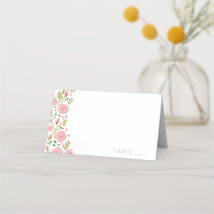 Theekaartje Roze Rozen Naam Plaatskaartjes