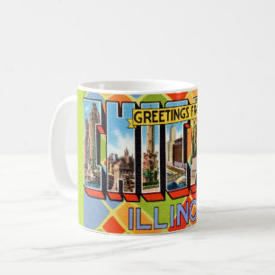 Theekaartmok met groeten uit Chicago Koffiemok