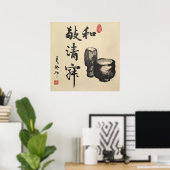 Theekalligrafie/Theeceremonie Poster (Thuiskantoor)