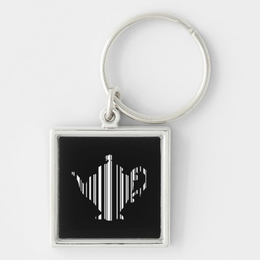 THEEKAN BAR CODE Theekan Barcode Patroon Ontwerp Sleutelhanger (Voorkant)