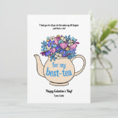 Theekan Bestie Galentines Valentijnsdag Feestdagenkaart (Staand voorkant)