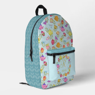 Theekan en kopjes Monogram Blauw Bedrukte Rugzak