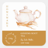 Theekan Ginseng Wortel Thee Label (Voorkant)