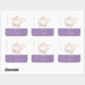 Theekan Lavendeltjeesetiket Vierkante Sticker (Vel)