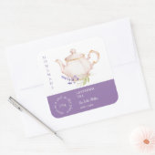 Theekan Lavendeltjeesetiket Vierkante Sticker (Envelop)