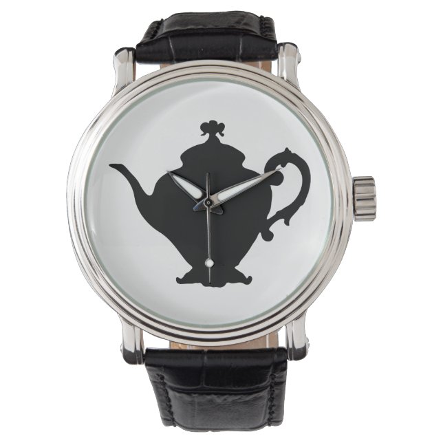 Theekan Silhouet Horloge (Voorkant)