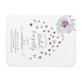 Theekanne Bloem Bruids-Shower Thee Feest Uitnodigi Magneet (Horizontaal)