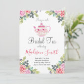 Theekanne Bruids-Shower Thee Feest Uitnodiging  (Staand voorkant)