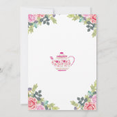 Theekanne Bruidsborrel Theepartij Uitnodiging (Achterkant)