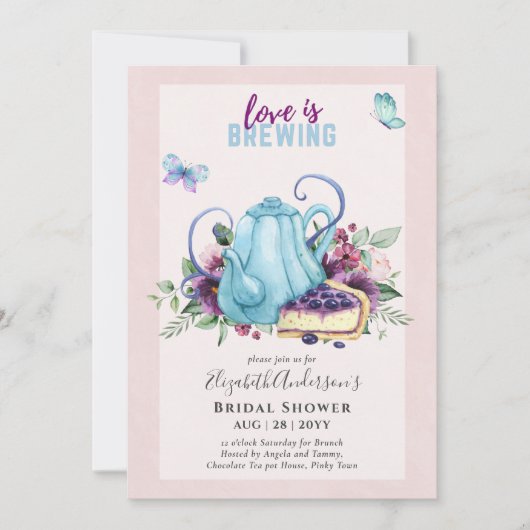 Theekanne Bruiloft Lunch Uitnodiging voor Vriendin (Voorkant)