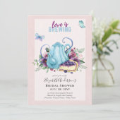 Theekanne Bruiloft Lunch Uitnodiging voor Vriendin (Staand voorkant)