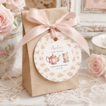 Theeketel en theekopjes Roze baby shower