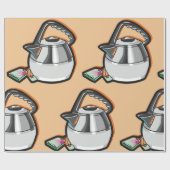 Theeketel met Theezakje Cadeaupapier (Vlak)