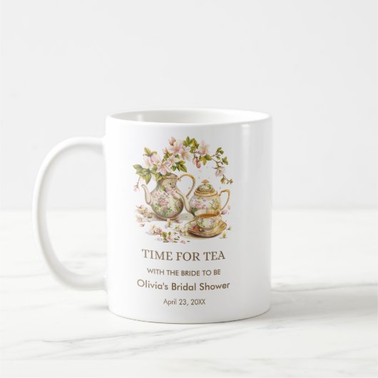 Theeketijd met Theepot Bruidsdouche Mokken (Links)