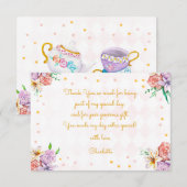 Theekinderverjaardag Bedankkaart (Voorkant / Achterkant)